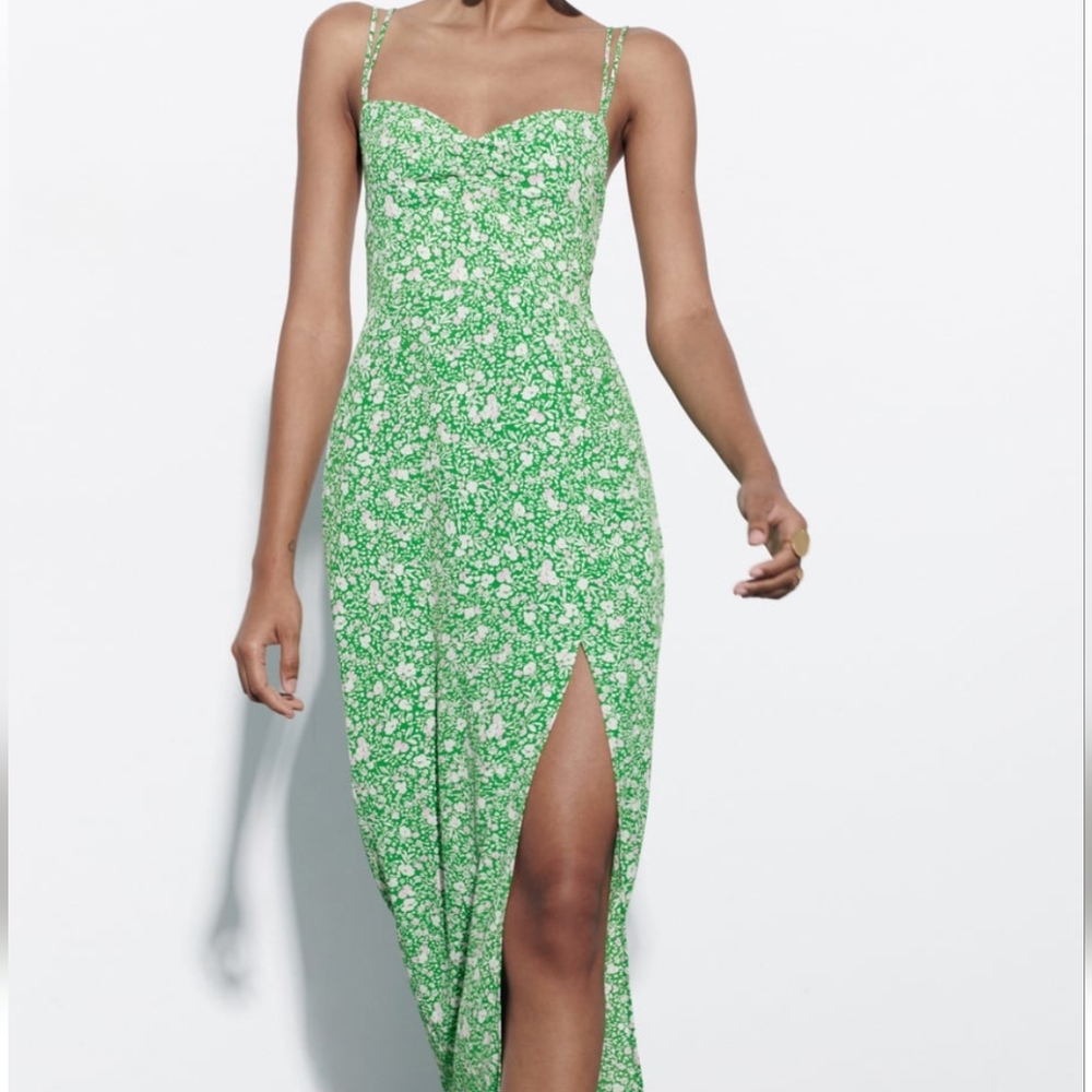 Printed Corset Style Dress Zara XS
